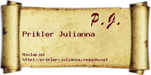 Prikler Julianna névjegykártya